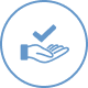 icon of hand with checkmark