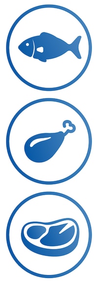 kala, kana ja liha ikoon